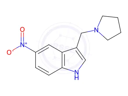 Chemical structure of 5-Nitro-3-(pyrrolidin-1-ylMethyl)-1H-indole