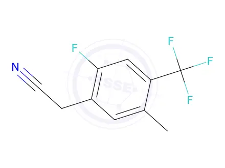 Chemical structure of 2-Fluoro-5-methyl-4-(trifluoromethyl)-phenylacetonitrile