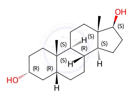 Chemical structure of 5β-Androstane-3α, 17β-diol