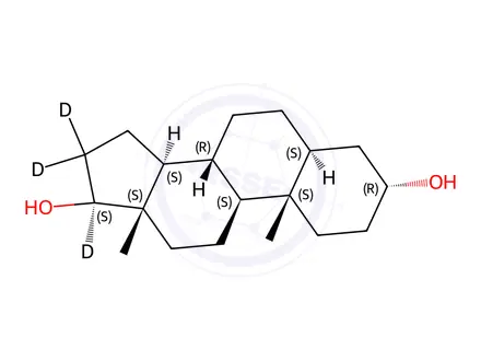 Chemical structure of 5α-Androstane-3α,17β-diol-[d3]