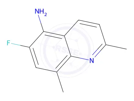 Chemical structure of 6-Fluoro-2,8-dimethylquinolin-5-amine
