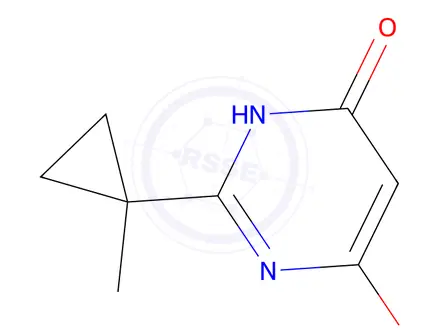 Chemical structure of 6-Hydroxy-2-(1-methylcyclopropyl)pyrimidin-4(3H)-one