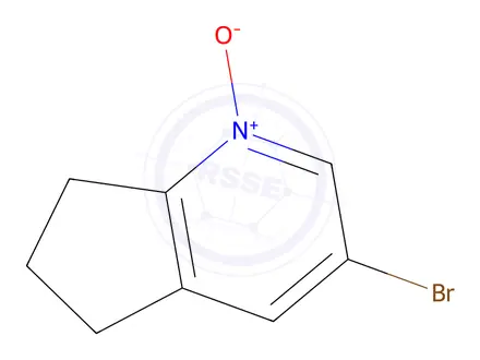 Chemical structure of 3-bromo-5H,6H,7H-cyclopenta[b]pyridin-1-ium-1-olate