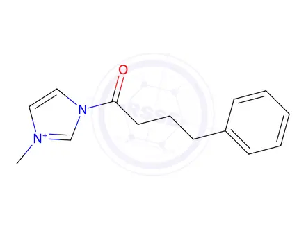 Chemical structure of 3-methyl-1-(4-phenylbutanoyl)-1H-imidazol-3-ium