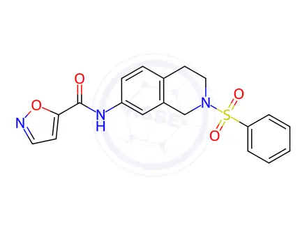 Chemical structure of N-(2-(Phenylsulfonyl)-1,2,3,4-tetrahydroisoquinolin-7-yl)isoxazole-5-carboxamide