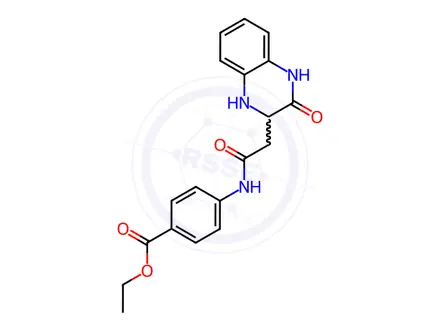 Chemical structure of Ethyl 4-(2-(3-oxo-1,2,3,4-tetrahydroquinoxalin-2-yl)acetamido)benzoate