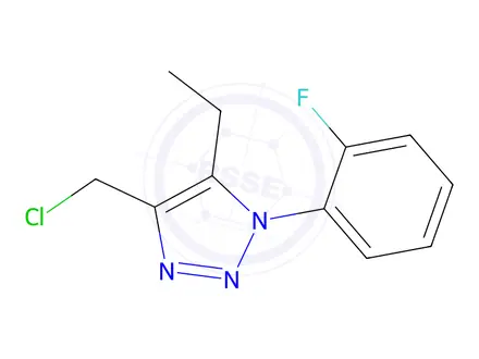 Chemical structure of 4-(Chloromethyl)-5-ethyl-1-(2-fluorophenyl)-1H-1,2,3-triazole