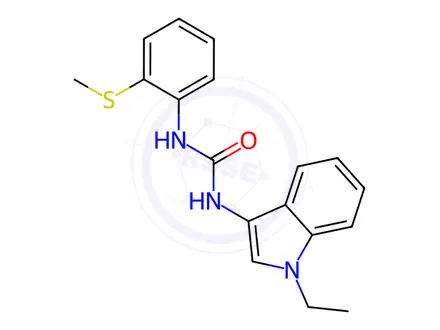 Chemical structure of 1-(1-Ethyl-1H-indol-3-yl)-3-(2-(methylthio)phenyl)urea
