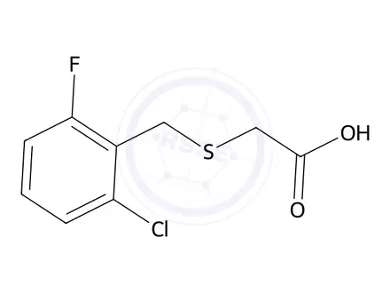 Chemical structure of 2-((2-Chloro-6-fluorobenzyl)thio)acetic acid