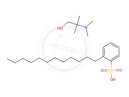 Chemical structure of dodecylbenzenesulphonic acid, compound with 2-(dimethylamino)-2-methylpropan-1-ol (1:1)