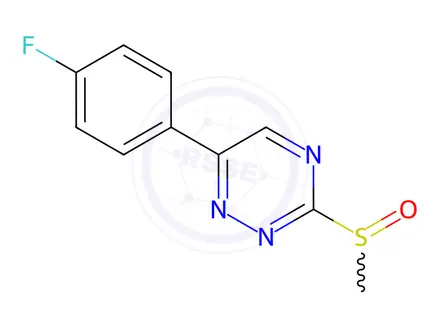 Chemical structure of 6-(4-Fluoro-phenyl)-3-methanesulfinyl-[1,2,4]triazine