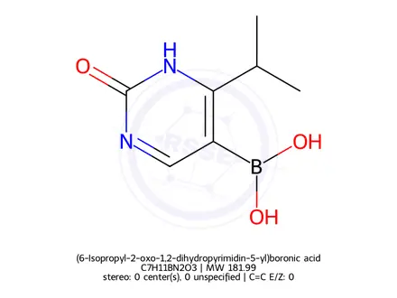 Chemical structure of (6-Isopropyl-2-oxo-1,2-dihydropyrimidin-5-yl)boronic acid
