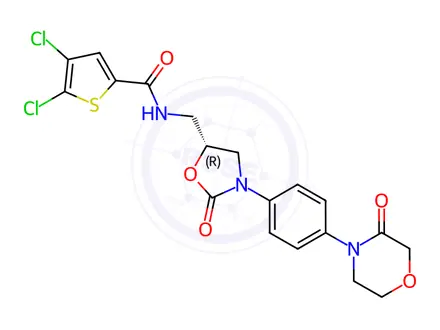 Chemical structure of (R)-4,5-dichloro-N-((2-oxo-3-(4-(3-oxoMorpholino)phenyl)oxazolidin-5-yl)Methyl)thiophene-2-carboxaMide
