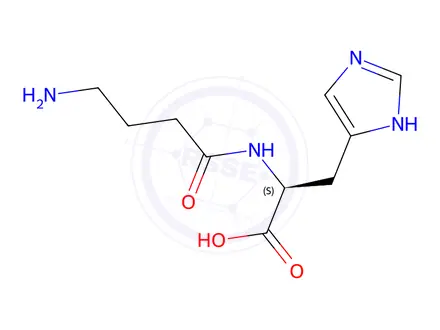 Chemical structure of L-Histidine, N-(4-amino-1-oxobutyl)- (9CI)