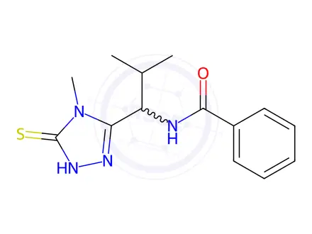 Chemical structure of N-(1-(5-Mercapto-4-methyl-4H-1,2,4-triazol-3-yl)-2-methylpropyl)benzamide