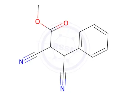 Chemical structure of methyl 2,3-dicyano-3-phenylpropanoate
