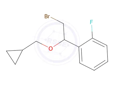 Chemical structure of 1-(2-Bromo-1-(cyclopropylmethoxy)ethyl)-2-fluorobenzene