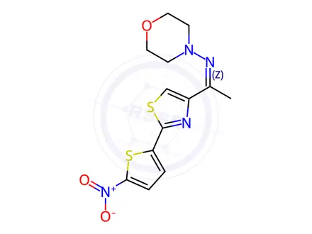 Chemical structure of N-(1-(2-(5-Nitro-2-thienyl)-4-thiazolyl)ethylidene)-4-morpholinamine