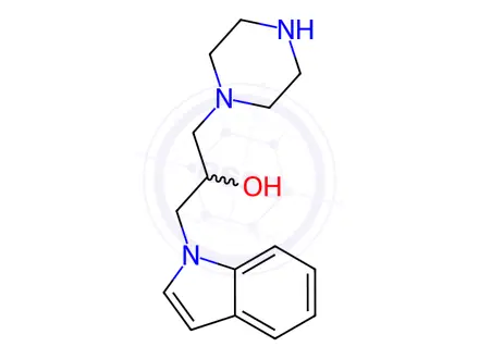 Chemical structure of 1-(1H-indol-1-yl)-3-(piperazin-1-yl)propan-2-ol