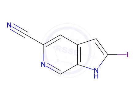 Chemical structure of 5-Cyano-2-iodo-6-azaindole