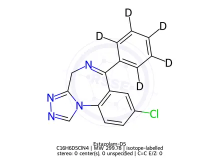 Chemical structure of Estazolam-D5