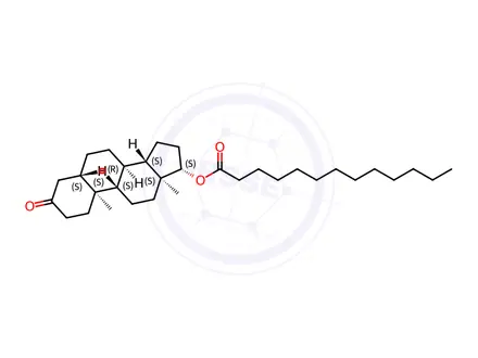 Chemical structure of Dihydrotestosterone Tridecanoate