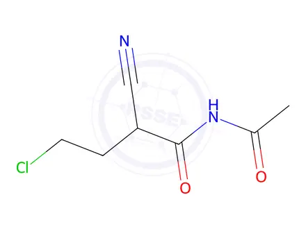 Chemical structure of Butanamide, N-acetyl-4-chloro-2-cyano-