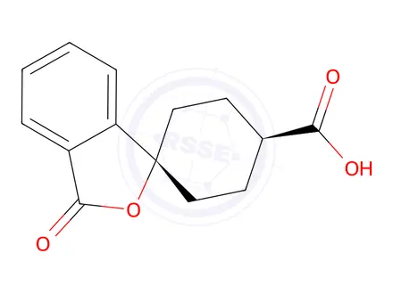 Chemical structure of trans-3'-Oxo-spiro[cyclohexane-1,1'(3'h)-isobenzofuran]-4-carboxylicacid