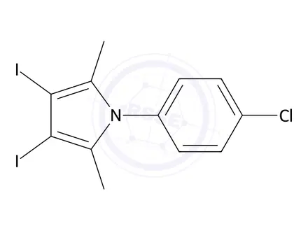 Chemical structure of 1-(4-Chlorophenyl)-3,4-diiodo-2,5-dimethyl-1H-pyrrole