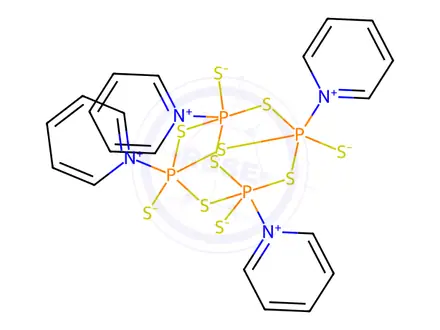 Chemical structure of 1,1,3,3,5,5,7,7-octahydro-1,3,5,7-tetrasulphido-1,3,5,7-tetrapyridinio-2,4,6,8,9,10-hexathia-1,3,5,7-tetraphosphatricyclo[3.3.1.13,7]decane