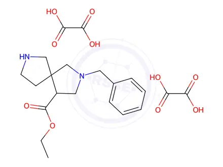Chemical structure of Ethyl 2-benzyl-2,7-diazaspiro[4.4]Nonane-4-carboxylate dioxalate