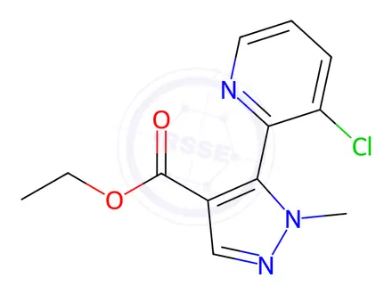 Chemical structure of Ethyl 5-(3-chloropyridin-2-yl)-1-methyl-1H-pyrazole-4-carboxylate