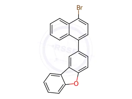 Chemical structure of Dibenzofuran, 2-(4-bromo-1-naphthalenyl)-
