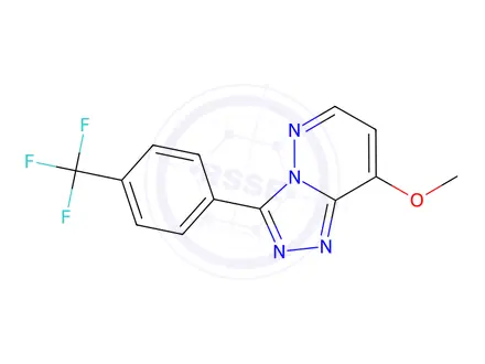 Chemical structure of 8-Methoxy-3-(4-(trifluoromethyl)phenyl)-[1,2,4]triazolo[4,3-b]pyridazine