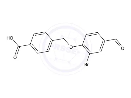 Chemical structure of 4-((2-Bromo-4-formylphenoxy)methyl)benzoic acid