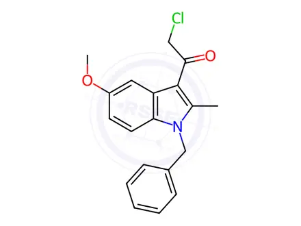 Chemical structure of 1-(1-Benzyl-5-methoxy-2-methyl-1H-indol-3-yl)-2-chloroethan-1-one