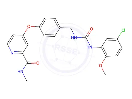 Chemical structure of 4-(4-((3-(5-Chloro-2-methoxyphenyl)ureido)methyl)phenoxy)-N-methylpicolinamide