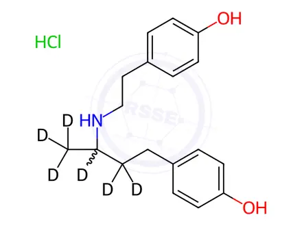 Chemical structure of Dehydroxy Ractopamine-d6 (Major) Hydrochloride Salt