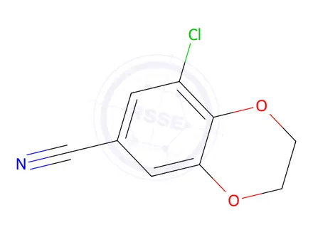 Chemical structure of 8-chloro-2,3-dihydro-1,4-benzodioxine-6-carbonitrile