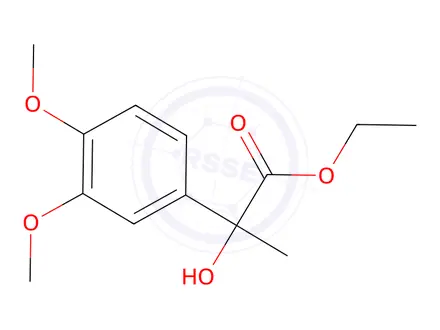 Chemical structure of Lactic acid, 2-(3,4-dimethoxyphenyl)-, ethyl ester
