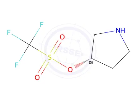 Chemical structure of (S)-Pyrrolidin-3-yl trifluoromethanesulfonate