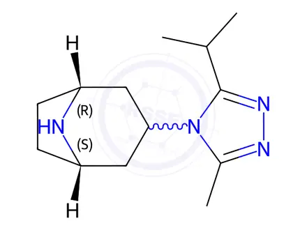 Chemical structure of (3-Endo)-3-[3-methyl-5-(1-methylethyl)-4H-1,2,4-triazol-4-yl]-8-Azabicyclo[3.2.1]octane
