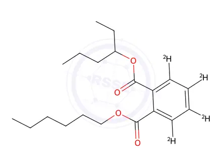 Chemical structure of n-Hexyl 1-Ethylbutyl Phthalate-d4