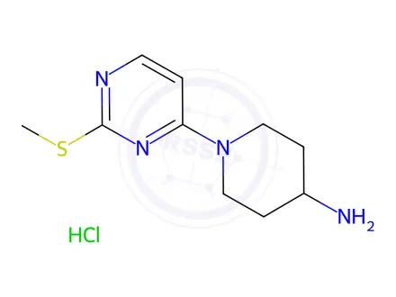 Chemical structure of 1-(2-(Methylthio)pyrimidin-4-yl)piperidin-4-amine hydrochloride