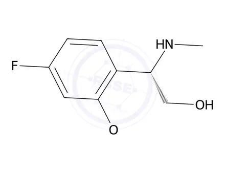 Chemical structure of (S)-2-(4-fluoro-2-methoxyphenyl)-2-(methylamino)ethan-1-ol