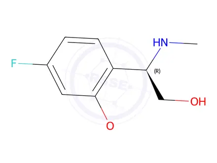 Chemical structure of (R)-2-(4-fluoro-2-methoxyphenyl)-2-(methylamino)ethan-1-ol