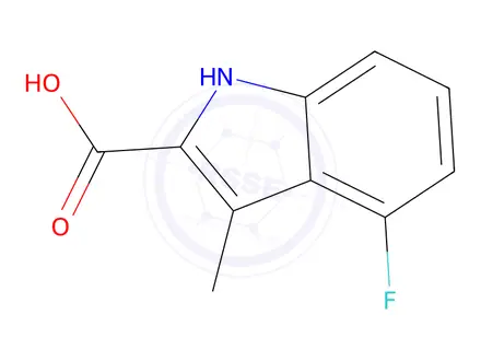 Chemical structure of 4-Fluoro-3-methyl-1H-indole-2-carboxylic acid