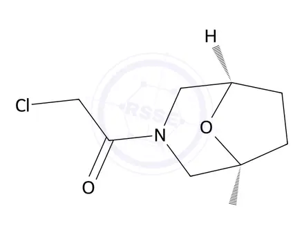 Chemical structure of 2-Chloro-1-{8-oxa-3-azabicyclo[3.2.1]octan-3-yl}ethan-1-one