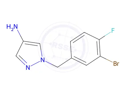Chemical structure of 1-(3-Bromo-4-fluorobenzyl)-1h-pyrazol-4-amine