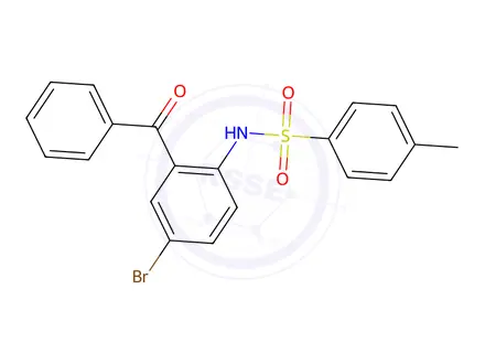 Chemical structure of N-(2-benzoyl-4-bromophenyl)-4-methylbenzenesulfonamide